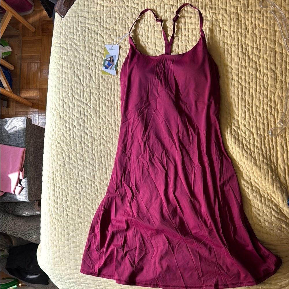 Halara Softlyzero Fucsia Sport Dress with undershorts